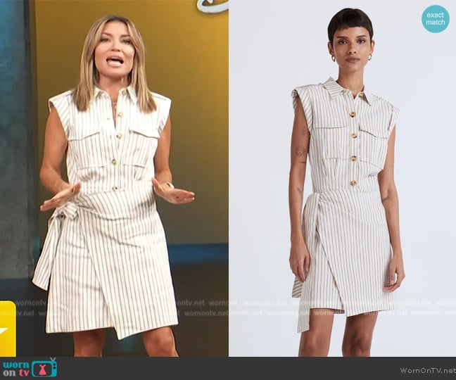 WornOnTV: Kit’s white striped side tie dress on Access Hollywood | Kit ...