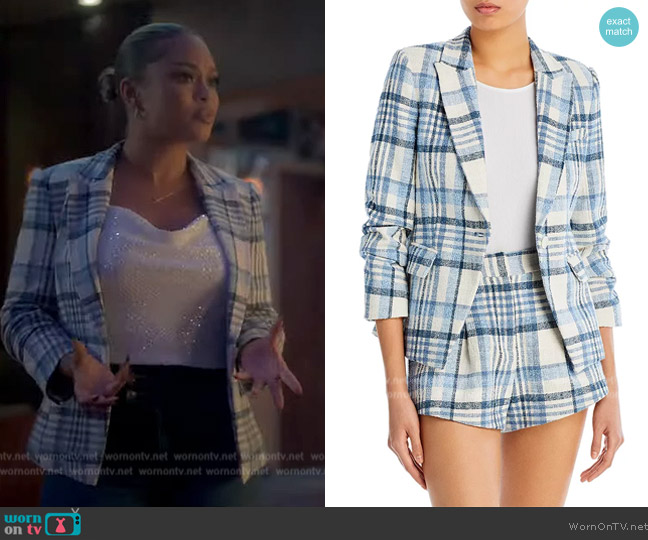 Derek Lam 10 Crosby Ralph Plaid Single-Breasted Jacket worn by Latto (Latto) on Grown-ish