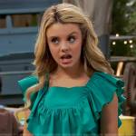 Destiny’s green ruffle cropped top on Bunkd