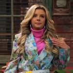 Destiny’s multicolor print blazer and pants on Bunkd