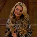 Destiny’s sequin camo jacket and pants on Bunkd