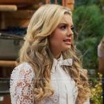 Destiny’s white floral embroidered blouse on Bunkd