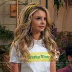 Destiny’s white heart belt and embellished jeans on Bunkd