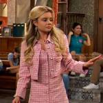 Destiny’s pink printed denim dress and jacket on Bunkd