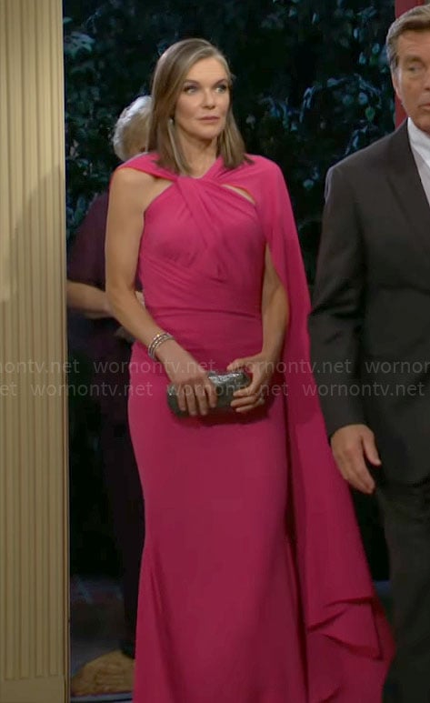 Diane’s pink cape dress on The Young and the Restless