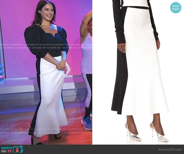 Diane Von Furstenberg Pull-On Knit Flared-Hem Wool Maxi Skirt worn by Donna Farizan on Today