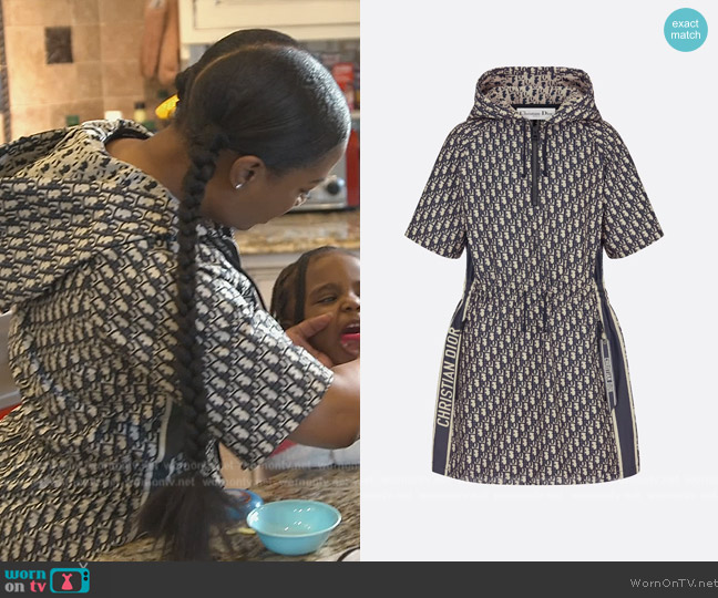 Dior Short Hooded Dress Black worn by Kandi Burruss on The Real Housewives of Atlanta