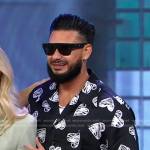 DJ Pauly D’s black heart print shirt on Good Morning America