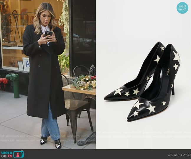 Dolce and Gabbana Black Patent Leather Star Pumps  worn by Erin Lichy on The Real Housewives of New York City