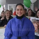 Donna’s blue belted puffer jacket on Today