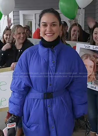 Donna's blue belted puffer jacket on Today