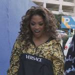 Drew’s Versace print jacket and pants on The Real Housewives of Atlanta