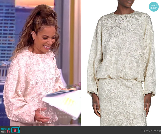 Dries Van Noten Capo Floral Silk Jacquard Blouse worn by Sunny Hostin on The View