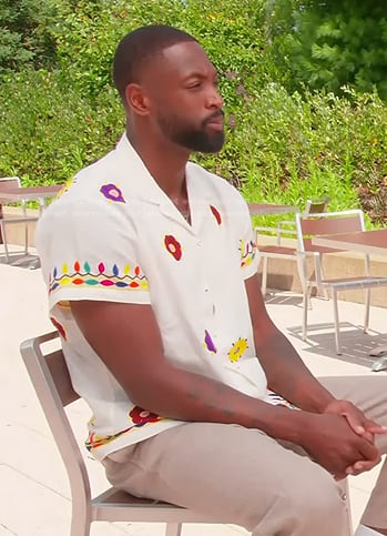 Dwyane Wade’s white embroidered shirt on Today