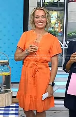 Dylan's orange tie waist dress on Today