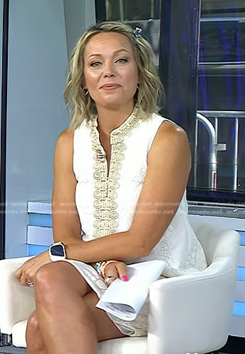 Dylan's white embroidered shift dress on Today