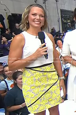 Dylan's white top and yellow floral skirt on Today