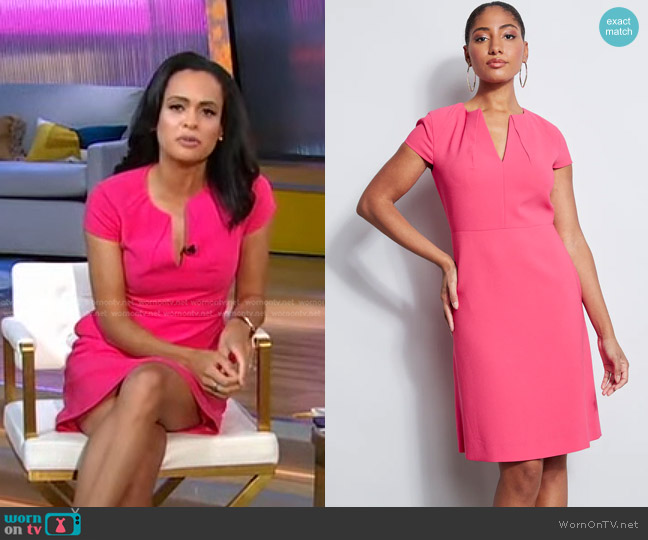 WornOnTV: Linsey’s pink v-neck dress on Good Morning America | Linsey ...