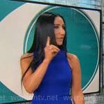 Elizabeth Werner’s blue fit and flare dress on CBS Mornings