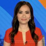 Em Nguyen’s red v-neck dress on Good Morning America