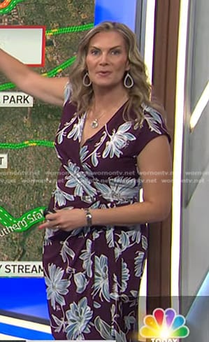 Emily West’s burgundy floral wrap dress on Today