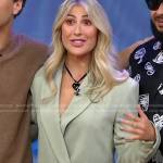 Emma Slater’s moss green double breasted blazer on Good Morning America