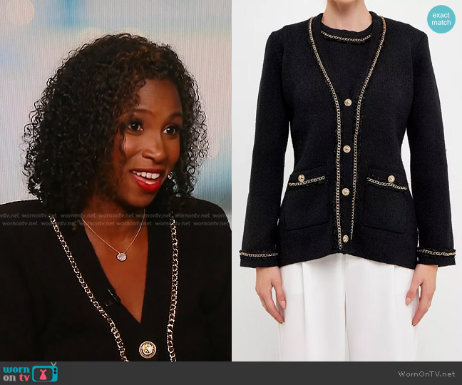 Endless Rose Chain Trim Cardigan worn by Dr. Stephanie M. Thompson on Today