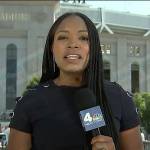 Erica Byfield’s black lace-up shoulder top on NBC News Daily