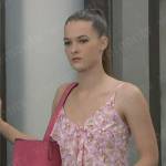 Esme’s pink ruffled cami on General Hospital