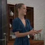 Esme’s teal wrap dress on General Hospital