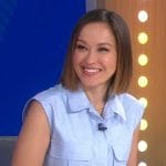 Eva’s blue patch pocket top on Good Morning America