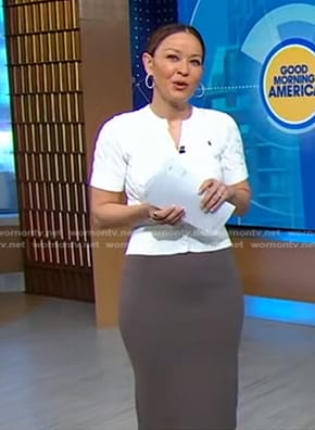 Eva’s grey pencil skirt on Good Morning America