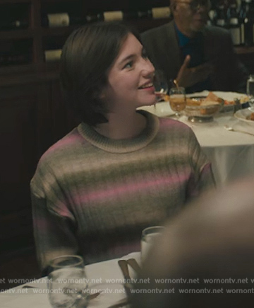 Eva's ombre stripe ribbed sweater on Billions