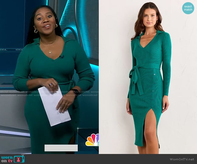 WornOnTV: Kay Angrum’s green collared knit dress on NBC News Daily ...