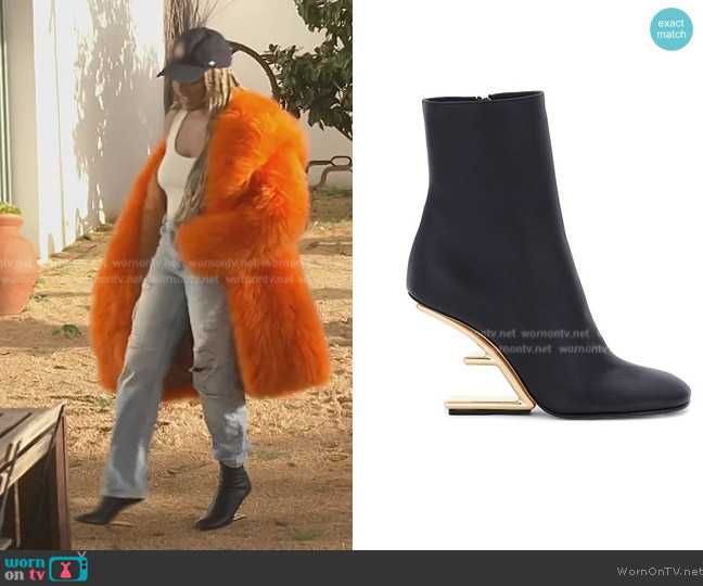 Fendi Fendi First Leather Wedge Booties worn by Drew Sidora on The Real Housewives of Atlanta