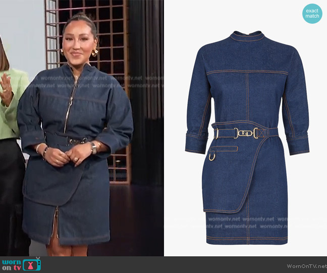 Fendi Blue Denim Dress worn by Adrienne Houghton on E! News