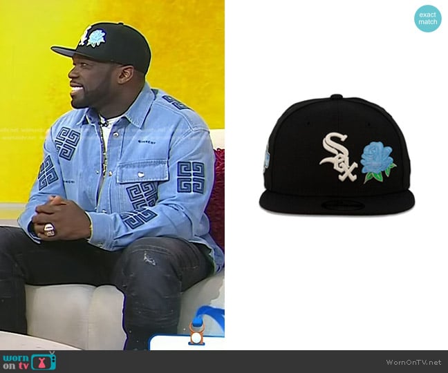 New Era White Sox Snapback Cap with Rose 2005 World Series Side Patch worn by 50 Cent on Today