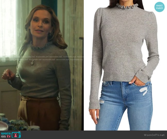 Frame Josefine Ruffleneck Sweater worn by Callie Farquar (Sally Pressman) on Nancy Drew