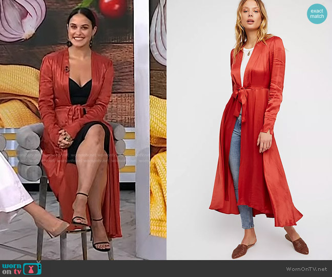 Free People Marilyn Duster Jacket worn by Donna Farizan on Today