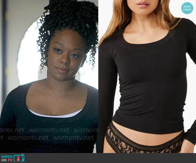 Free People Must Have Scoop Neck Long Sleeve Layering Top worn by Izzy Letts (Jazz Raycole) on The Lincoln Lawyer