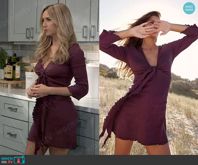 Free People Kianni Mini in Chocolate Merlot worn by Josslyn Jacks (Eden McCoy) on General Hospital