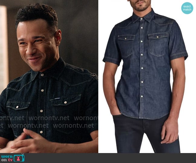 G Star Raw Denim Shirt worn by Corbin Bleu (Corbin Bleu) on High School Musical The Musical The Series