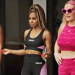 Candiance’s Versace leggings and sports bra on The Real Housewives Ultimate Girls Trip