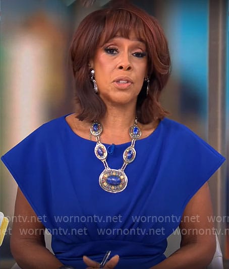 Gayle King’s blue dress on CBS Mornings