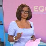 Gayle King’s light blue square-neck dress on CBS Mornings