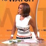 Gayle King’s white dashed stripe dress on CBS Mornings