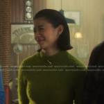 George’s olive green cropped sweater on Nancy Drew