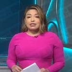 Gilma Avalos’s pink long sleeve jumpsuit on NBC News Daily