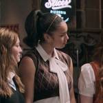 Gina’s brown argyle sweater vest on High School Musical The Musical The Series