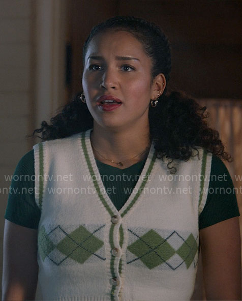 Gina's green argyle sweater vest on High School Musical The Musical The Series